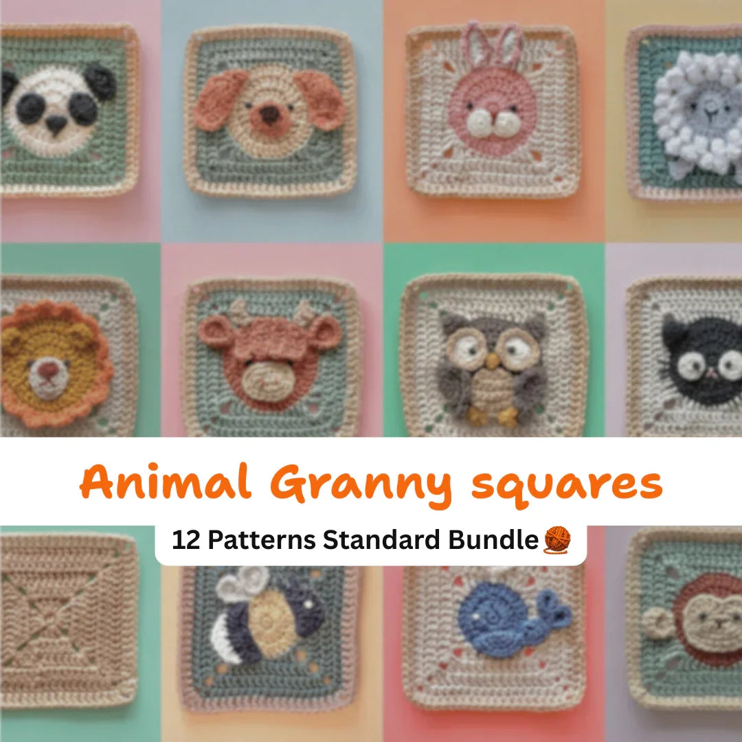 Baby Blanket Crochet Pattern with Animal Granny Squares