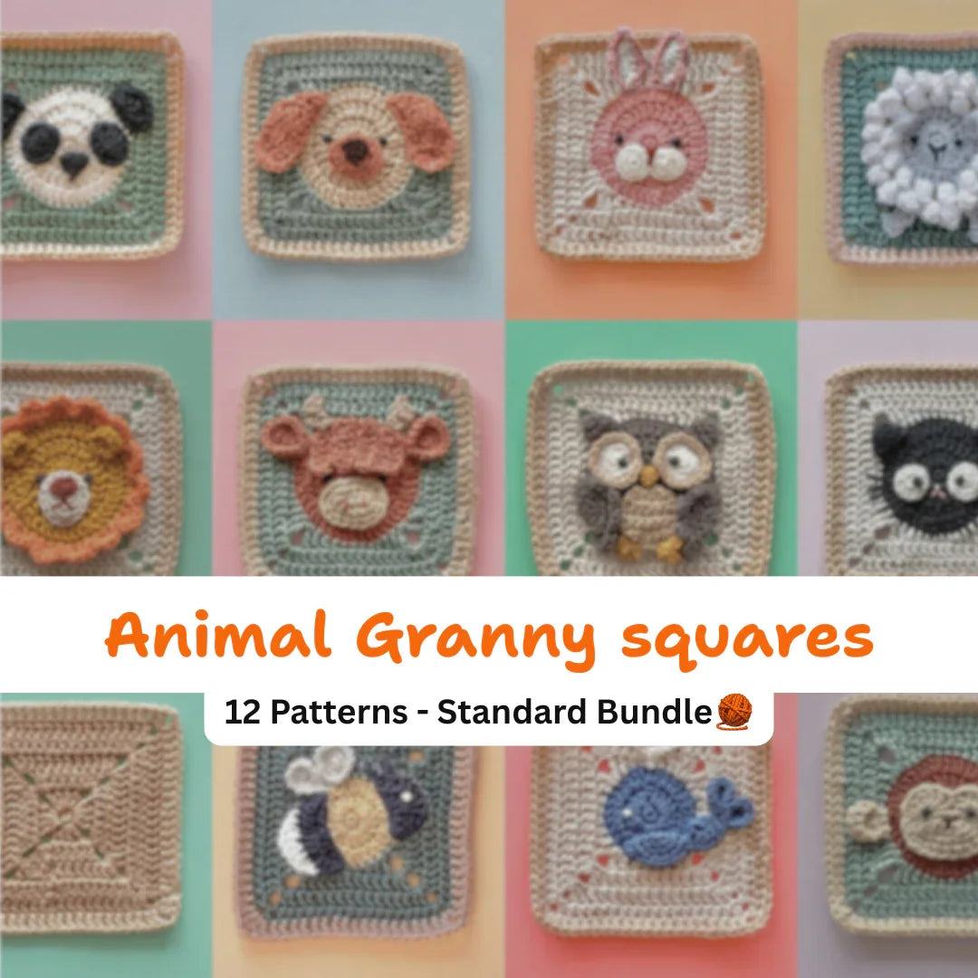 Baby Blanket Crochet Pattern with Animal Granny Squares