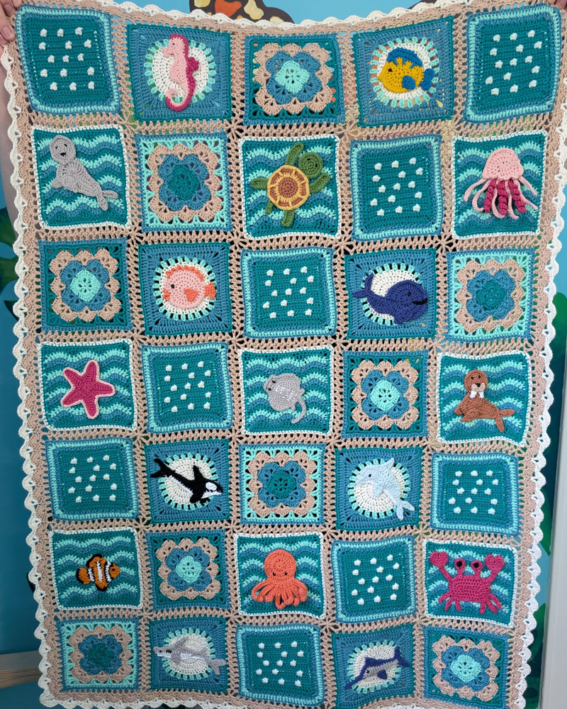 Sea Friends Life Baby Blanket Crochet Pattern