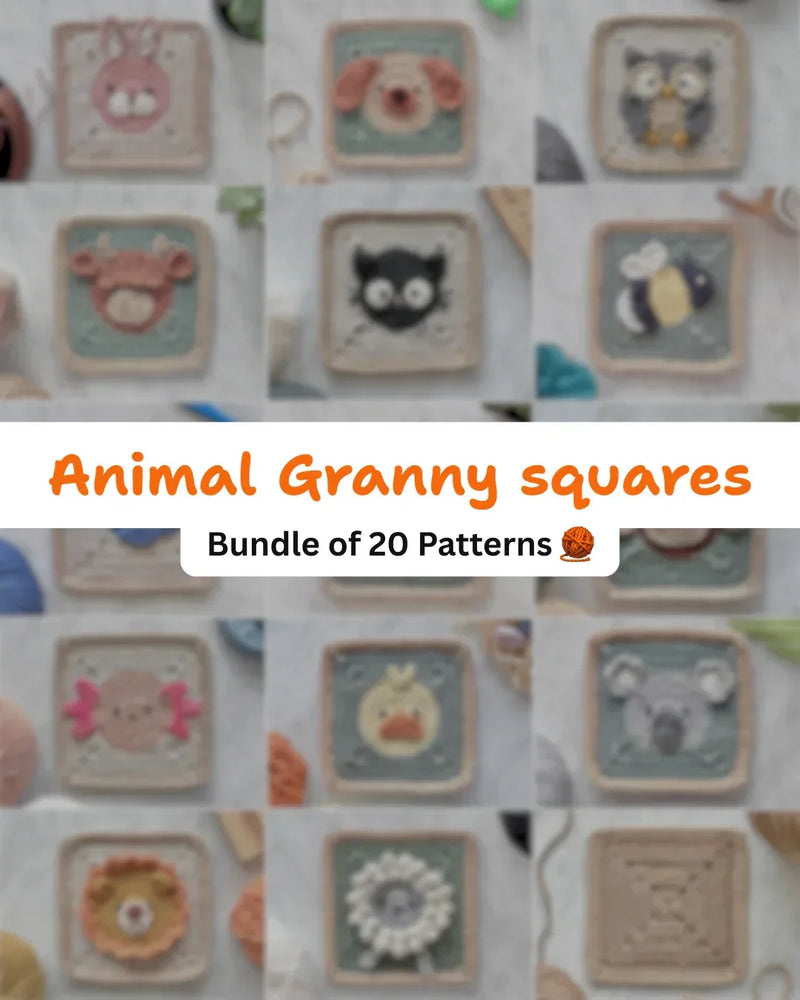 Baby Blanket Crochet Pattern with Animal Granny Squares
