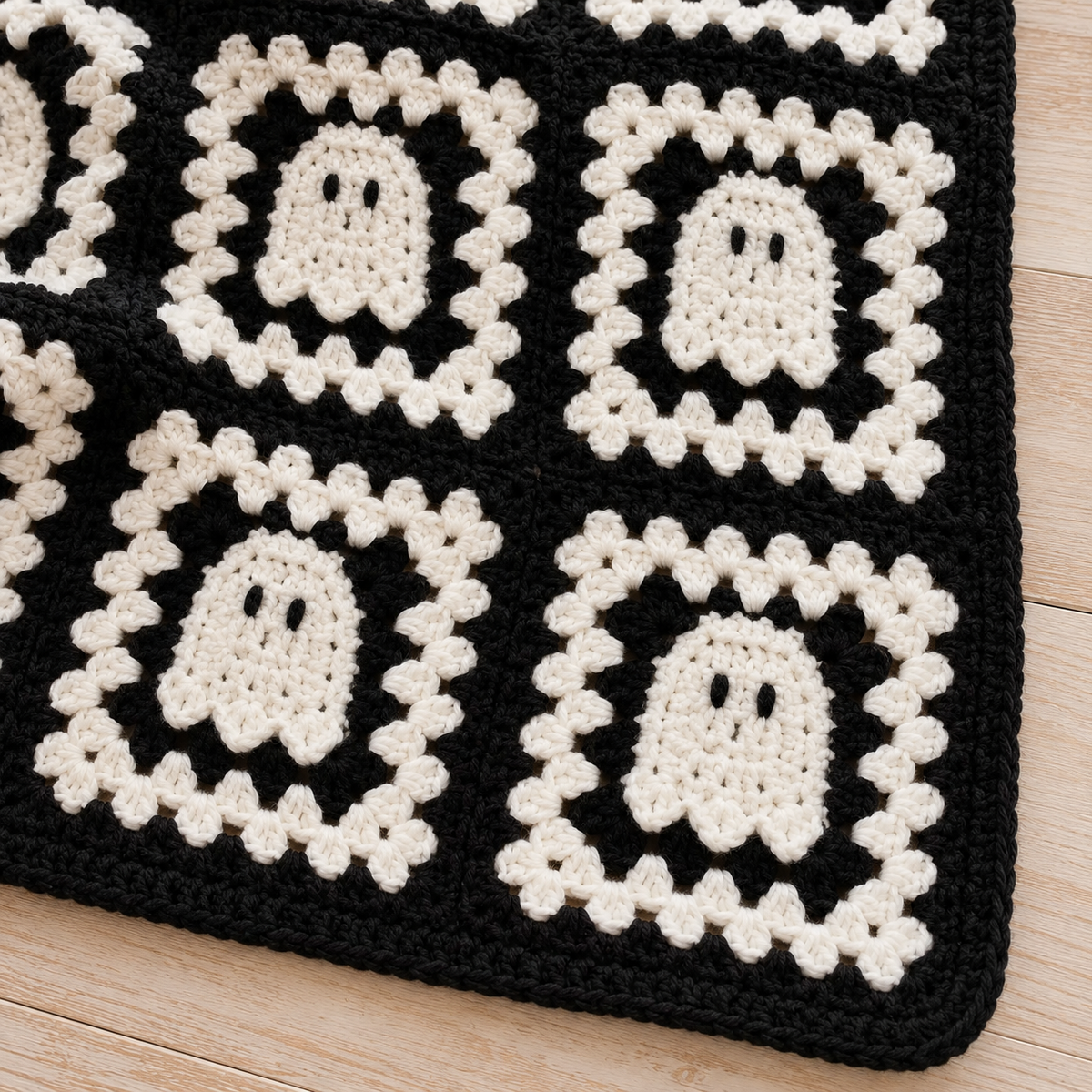 Ghost Granny Square Blanket Crochet Pattern