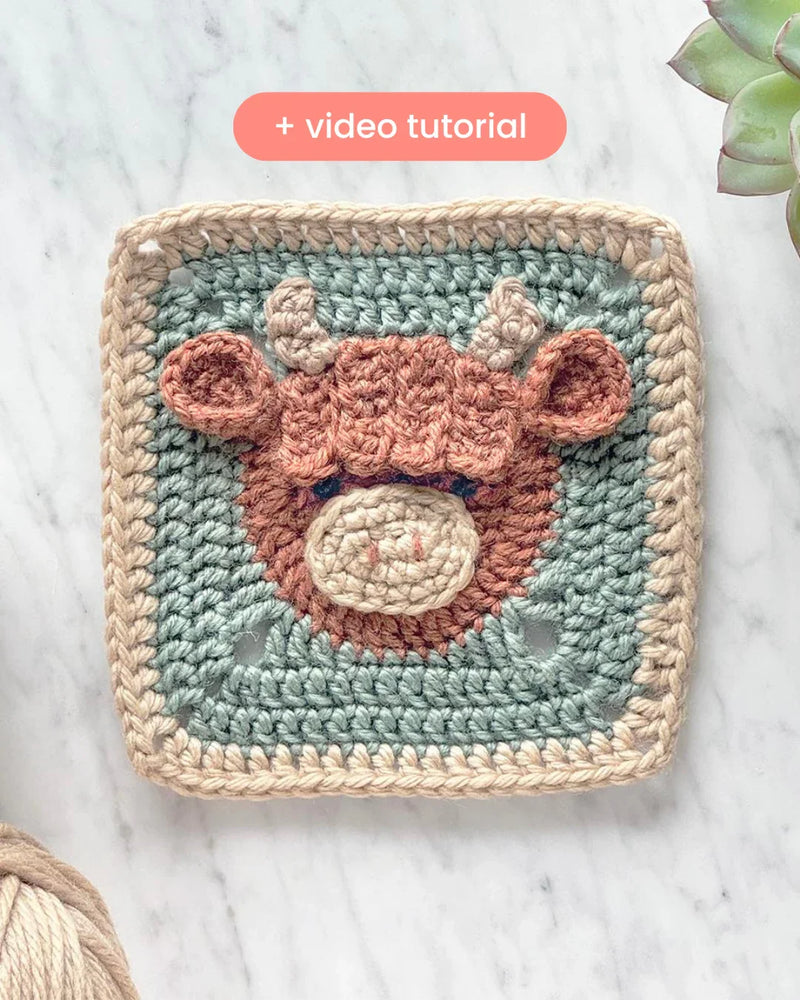 Highland Cow Granny Square Pattern