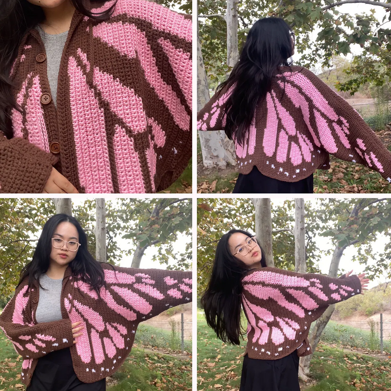 Monarch Butterfly Cardigan Crochet Pattern