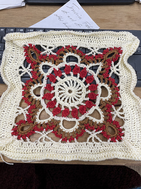 Crocheted turkish granny square